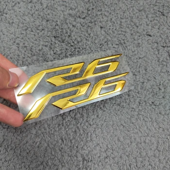 3D Gold R6 Motocykel Nálepky Logo Tank Obtlačok Na Yamaha Yzf