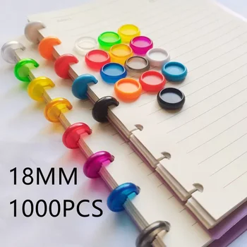 1000PCS18MM farba húb otvor záväzné krúžok transparentné CD binder notebook krúžok poznámkový blok binder loose-leaf krúžok záväzné dodávky