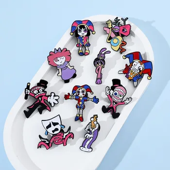 Úžasné Digitálne Cirkus Kovové Odznak Smalt Pin Anime Kolíky Roztomilý Creative Móde kvalitné Halloween Narodeninám Priateľmi